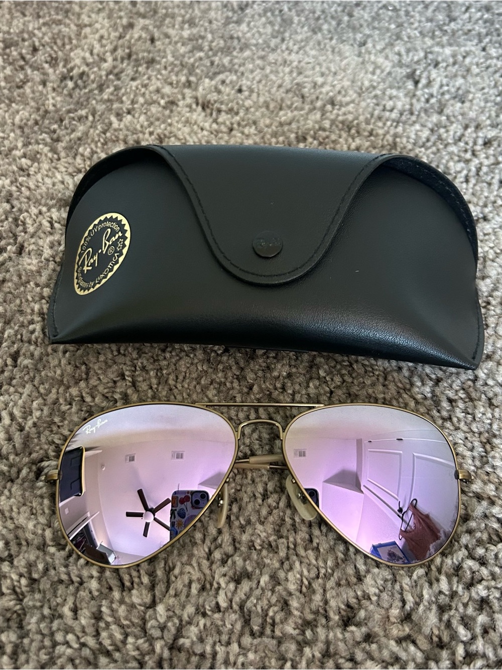 Ray-Ban Purple Mirror Reflective Lens Aviators